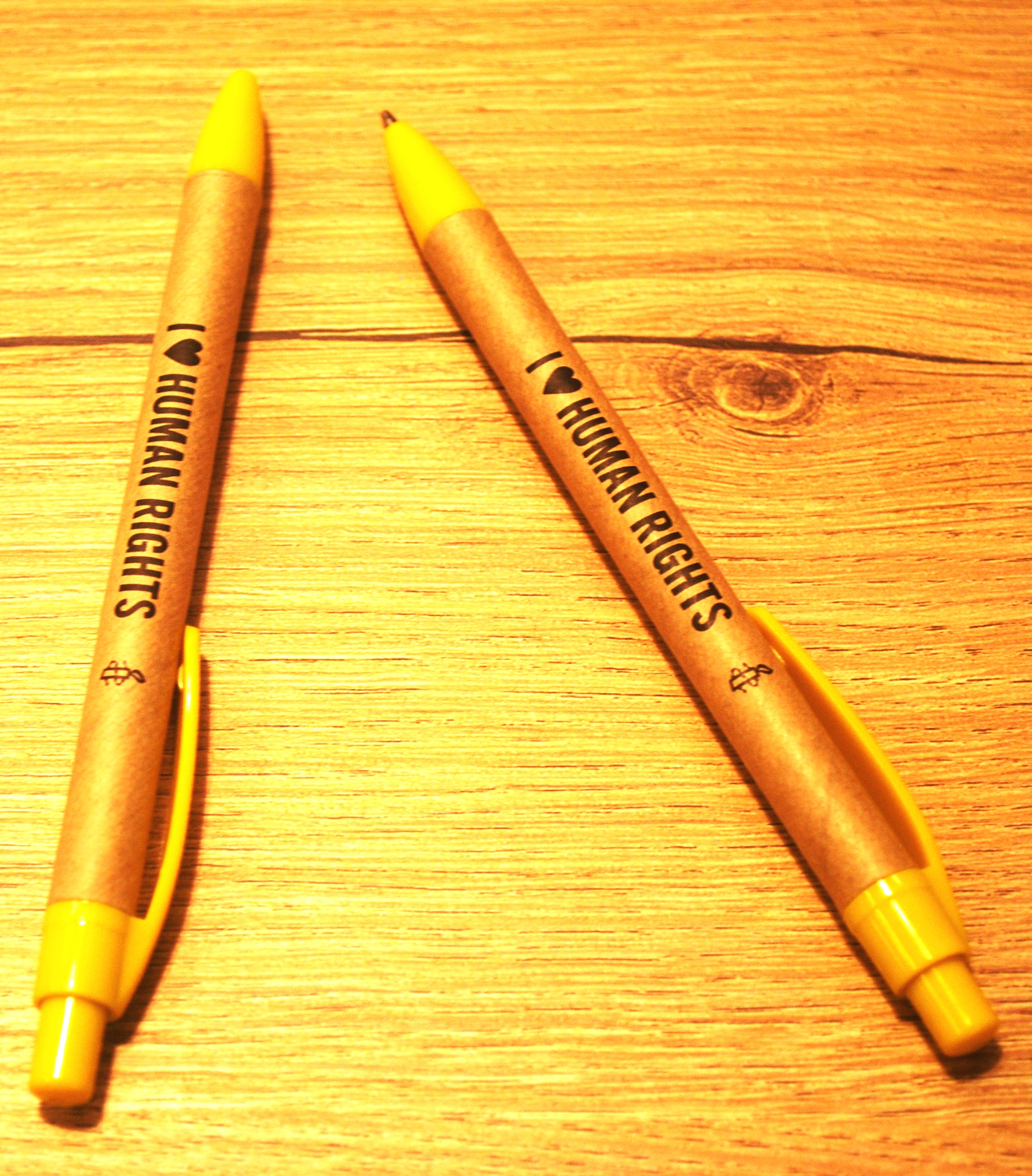 De kinderen van basisschool ’t Kienholt kregen allemaal deze pen. pennen